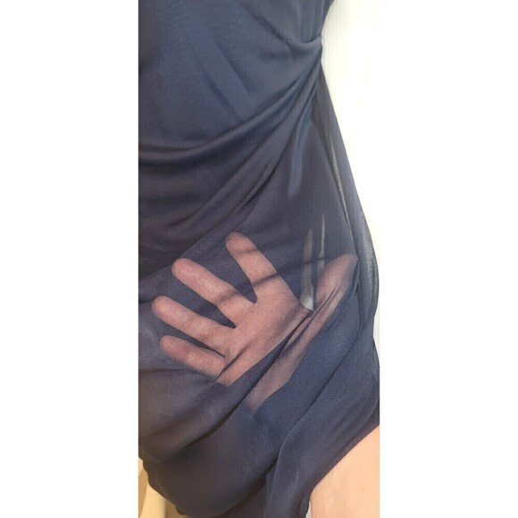 Alex Evenings Navy Blue Draped Column Gown With Bolero Jacket Size 6P - Picture 11 of 16